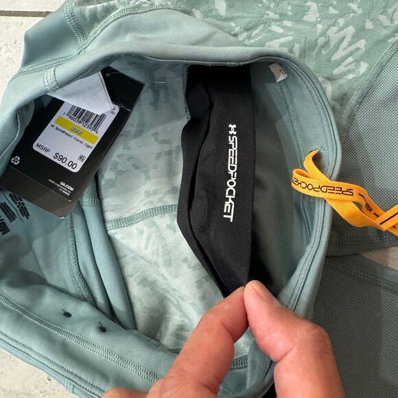 Under Armour Speedpocket Floral High Waist Compression Ankle Leggings Size M - Picture 8 of 11